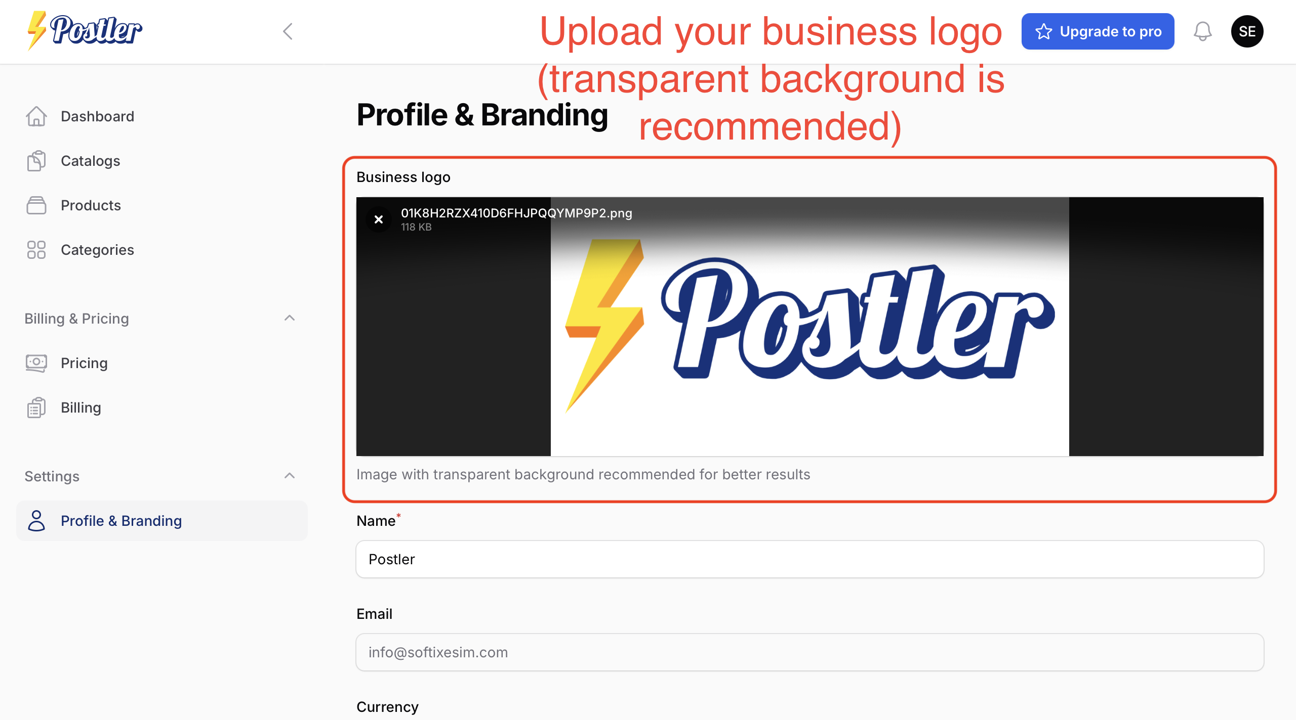 Postler logo uploading Postler logo uploading