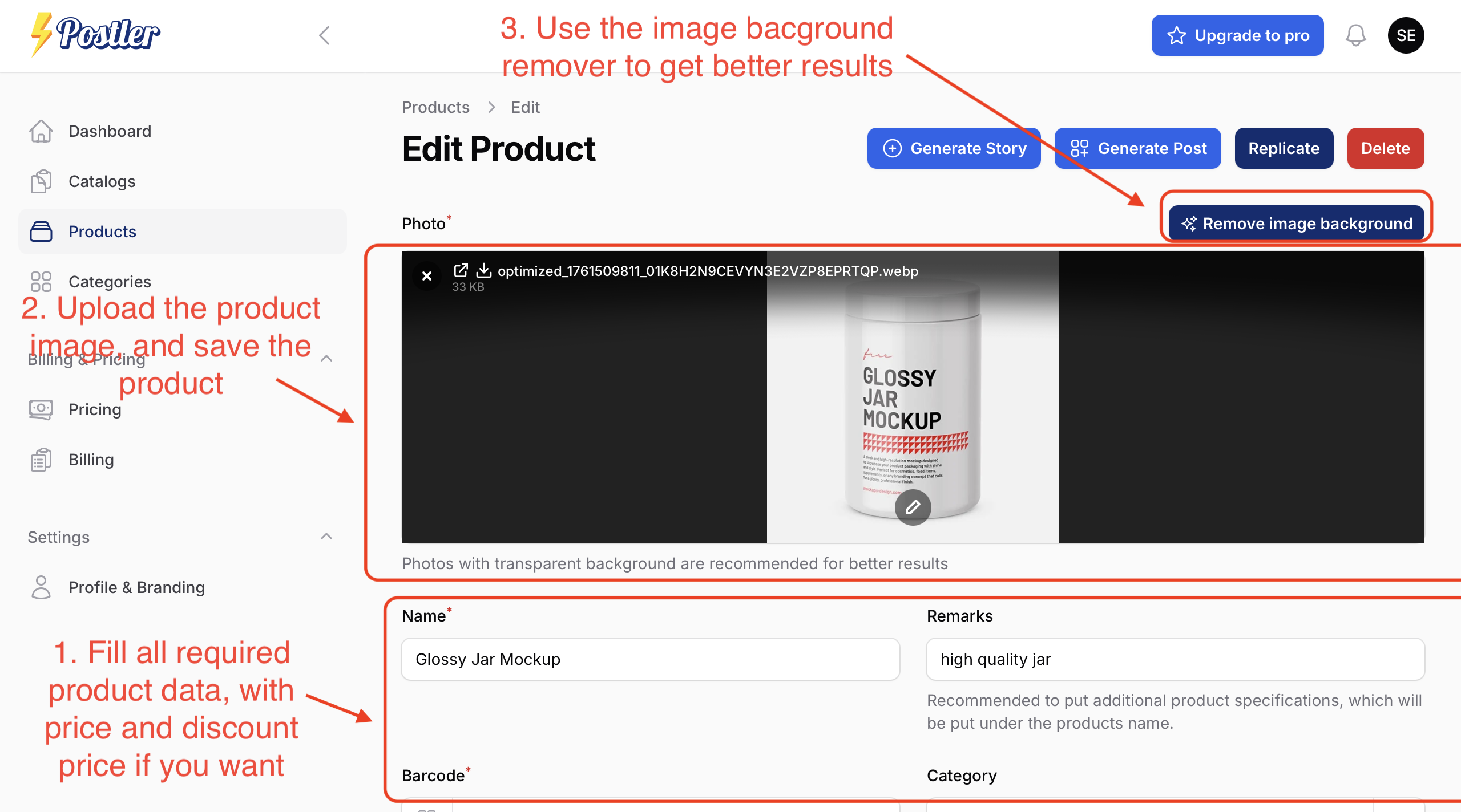 Postler create product guide Postler create product guide