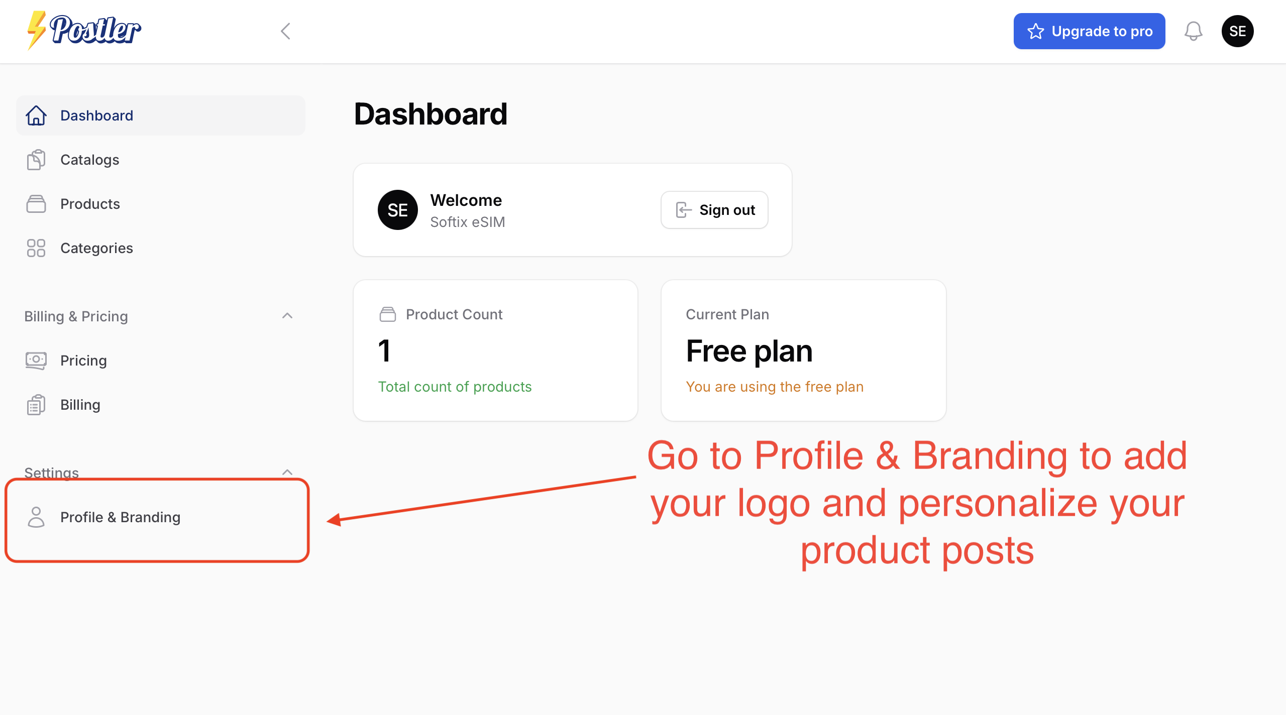 postler profile & branding section postler profile & branding section